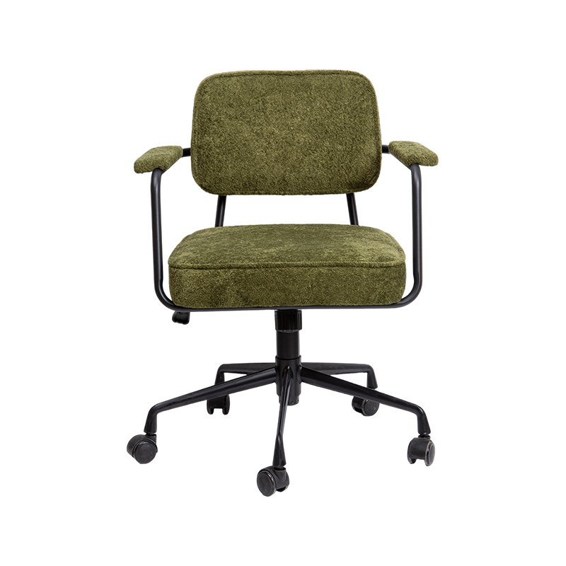 Olive Green Style Stabil Black Frame Fabric Office Chair